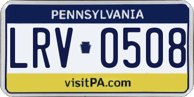 PA license plate LRV0508