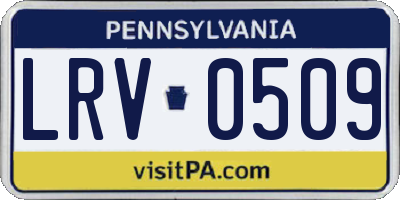 PA license plate LRV0509