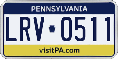PA license plate LRV0511