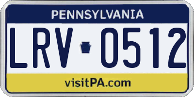 PA license plate LRV0512