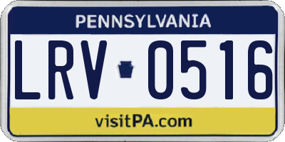 PA license plate LRV0516