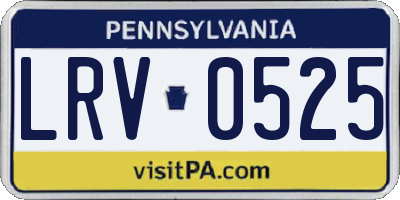 PA license plate LRV0525