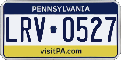 PA license plate LRV0527
