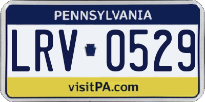 PA license plate LRV0529