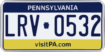 PA license plate LRV0532