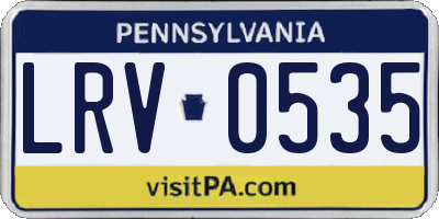 PA license plate LRV0535