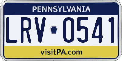 PA license plate LRV0541