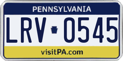 PA license plate LRV0545