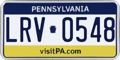 PA license plate LRV0548