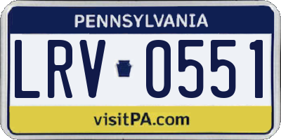 PA license plate LRV0551