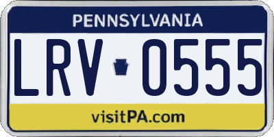 PA license plate LRV0555