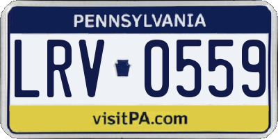 PA license plate LRV0559