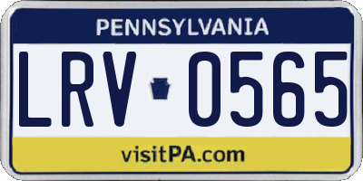 PA license plate LRV0565