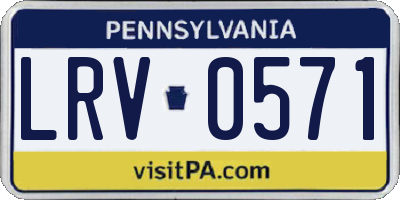 PA license plate LRV0571