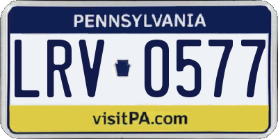 PA license plate LRV0577