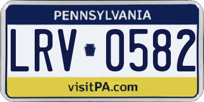 PA license plate LRV0582