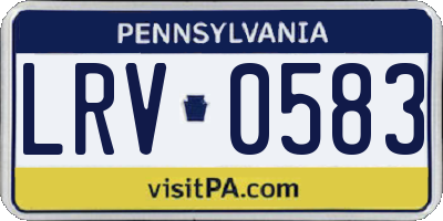 PA license plate LRV0583