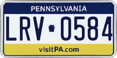 PA license plate LRV0584