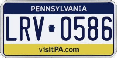 PA license plate LRV0586