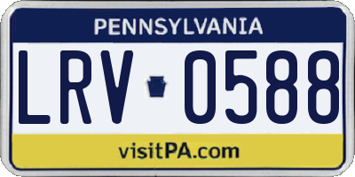 PA license plate LRV0588