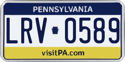 PA license plate LRV0589