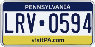 PA license plate LRV0594