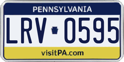 PA license plate LRV0595