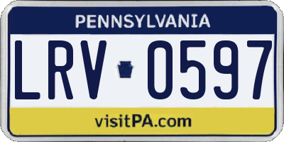 PA license plate LRV0597