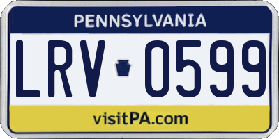 PA license plate LRV0599