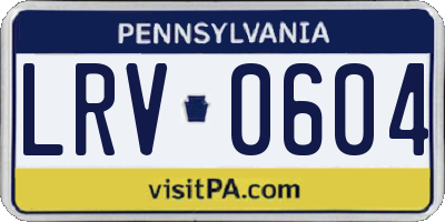 PA license plate LRV0604