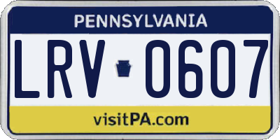 PA license plate LRV0607