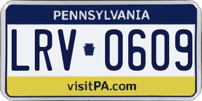 PA license plate LRV0609