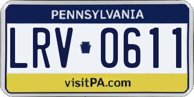 PA license plate LRV0611