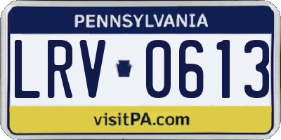 PA license plate LRV0613
