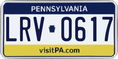 PA license plate LRV0617
