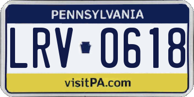 PA license plate LRV0618