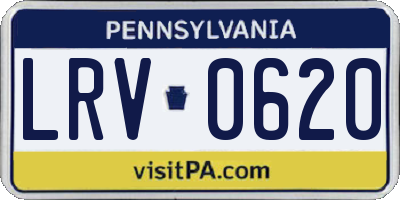 PA license plate LRV0620
