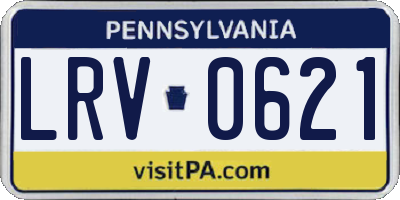 PA license plate LRV0621
