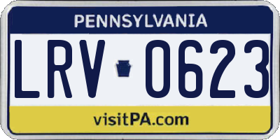 PA license plate LRV0623