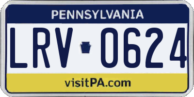 PA license plate LRV0624