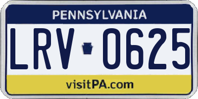 PA license plate LRV0625