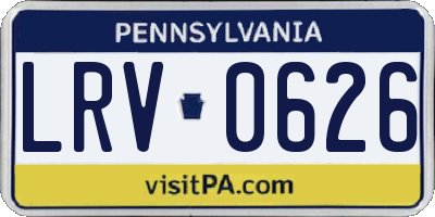 PA license plate LRV0626