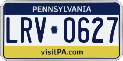 PA license plate LRV0627