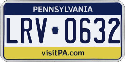 PA license plate LRV0632