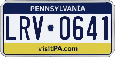 PA license plate LRV0641