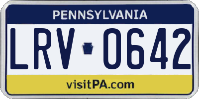 PA license plate LRV0642