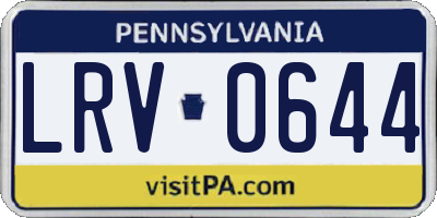 PA license plate LRV0644