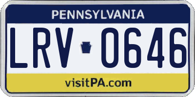 PA license plate LRV0646