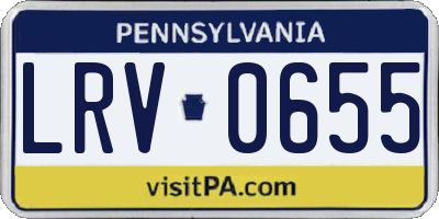 PA license plate LRV0655