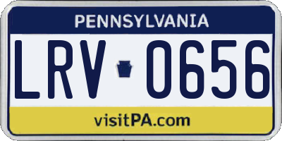 PA license plate LRV0656